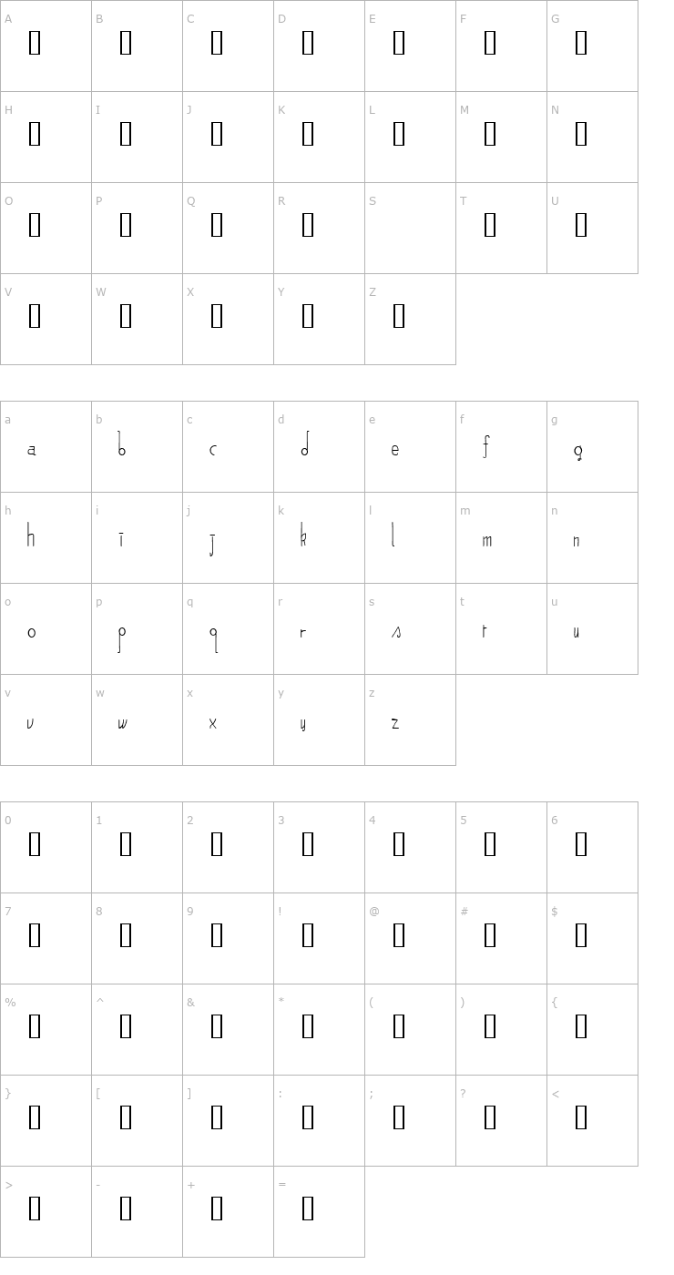 Character Map Harumph Normal Font