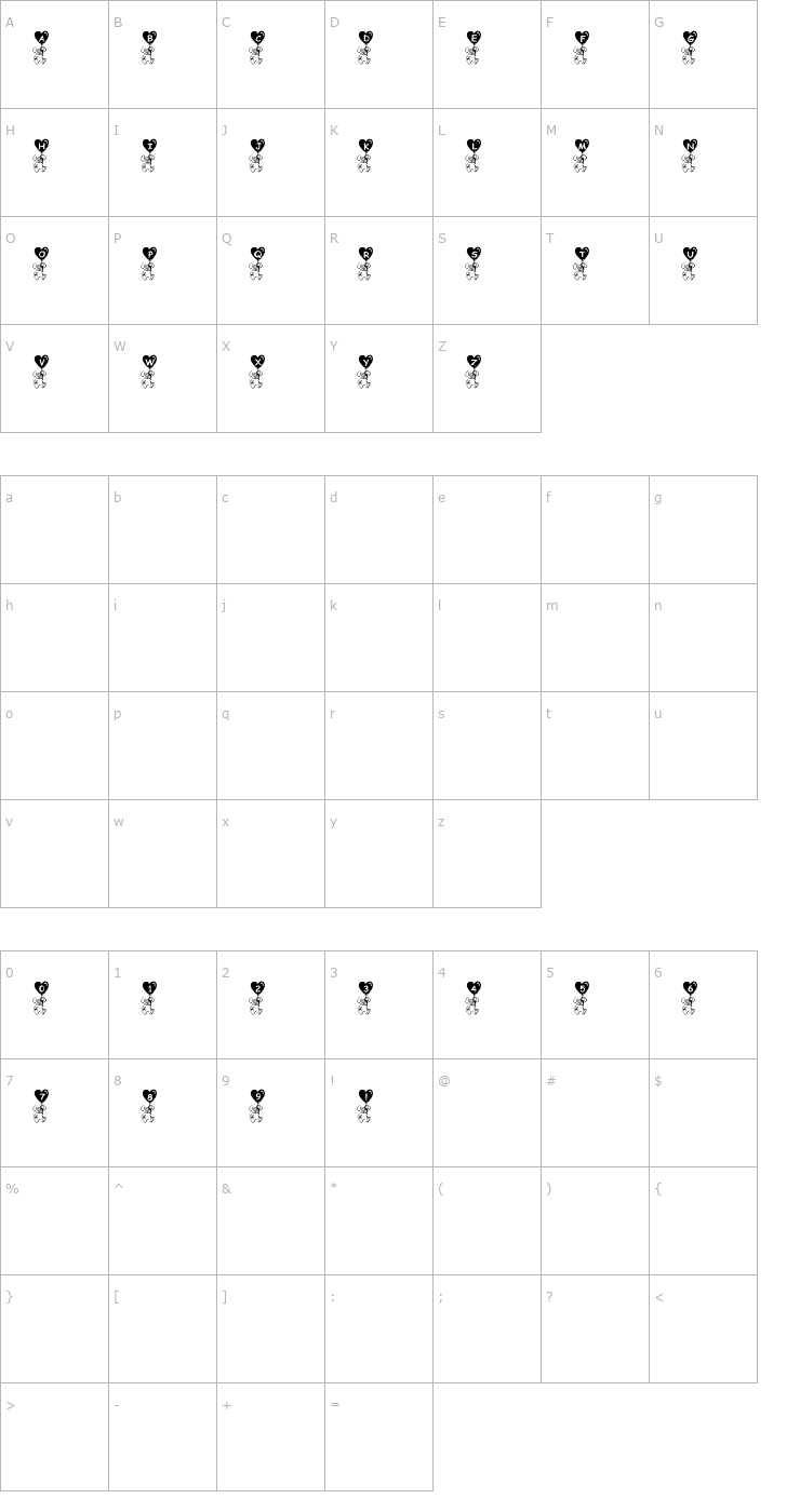 Character Map Hasi Font