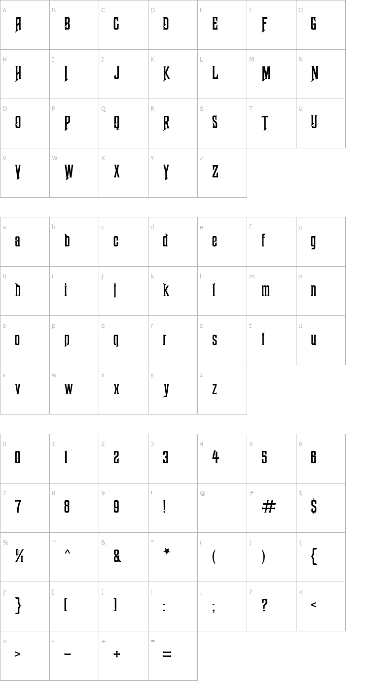 Character Map Haunted Mouse Font