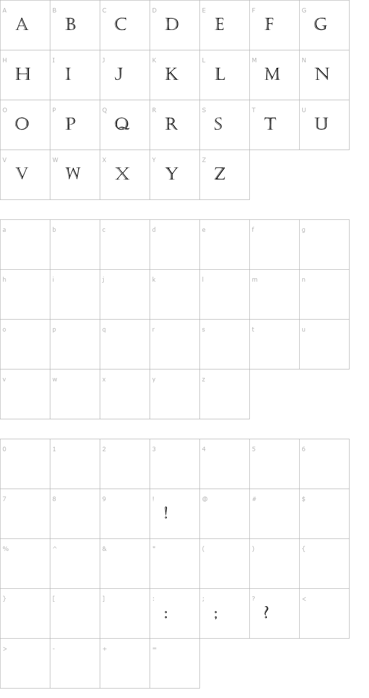 Character Map Haute Font