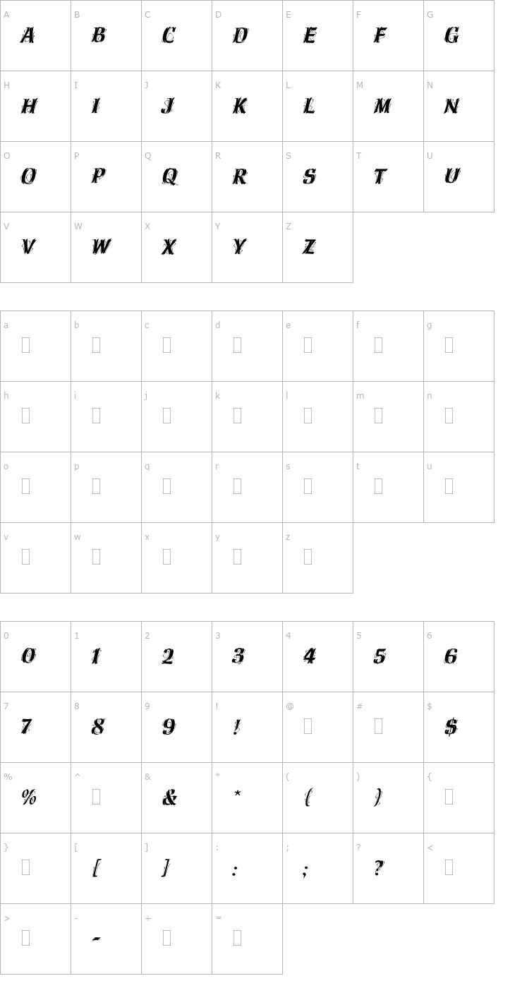 Character Map HazelPlain Font