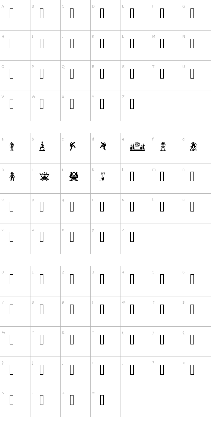 Character Map H.C. Andersen Paper Cuttings Font