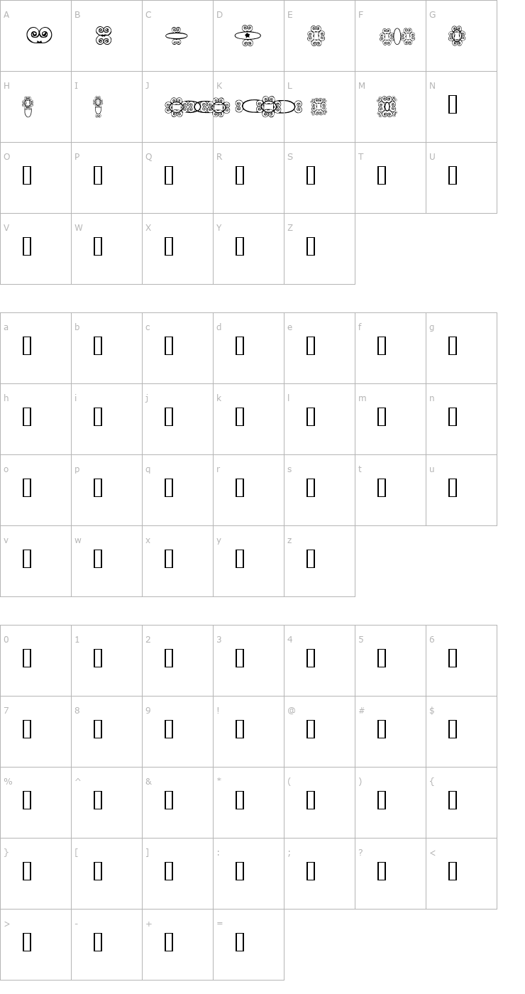 Character Map HD_GEMS4 Font