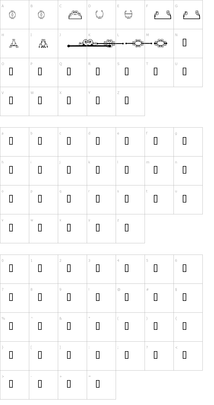 Character Map HDGEMS5 Font