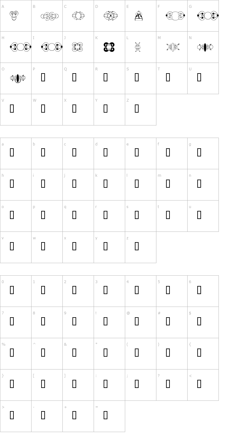 Character Map HDGEMS7 Font