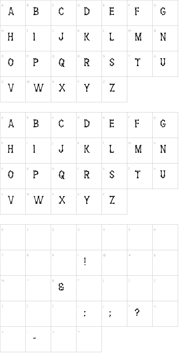 Character Map Head Regular Font