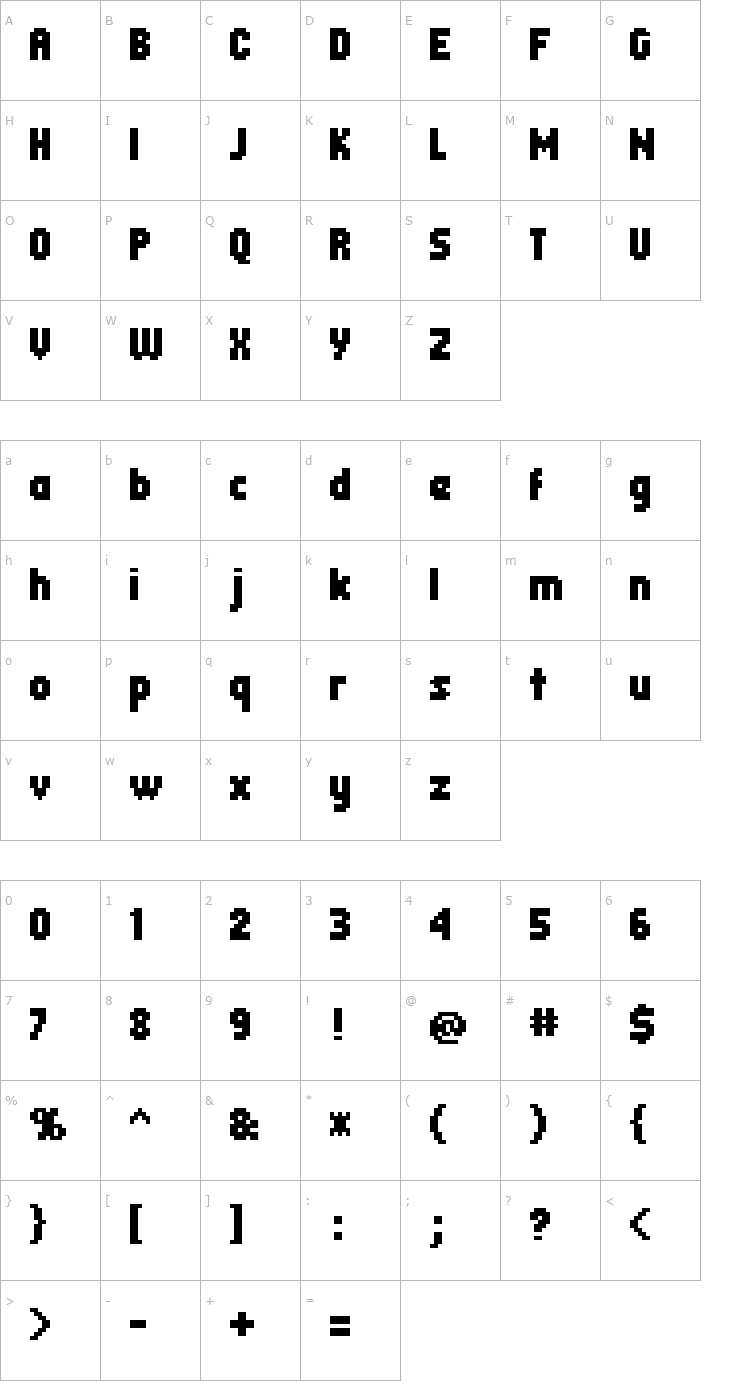 Character Map header 08_67 Font