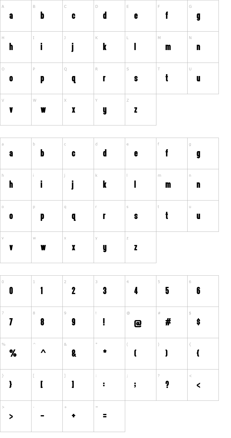 Character Map headthinker OTF Font