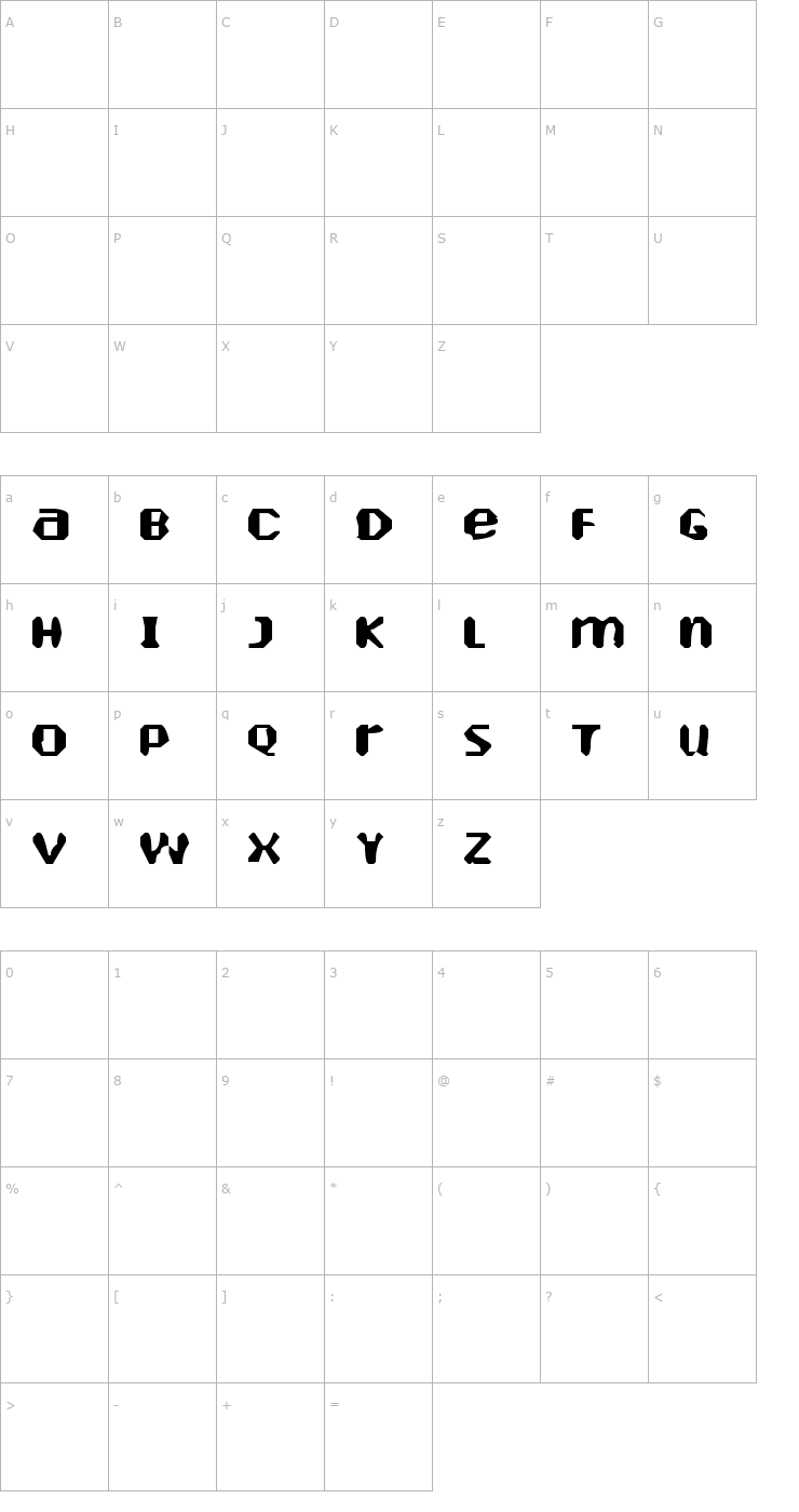 Character Map Heartely Fontely Font