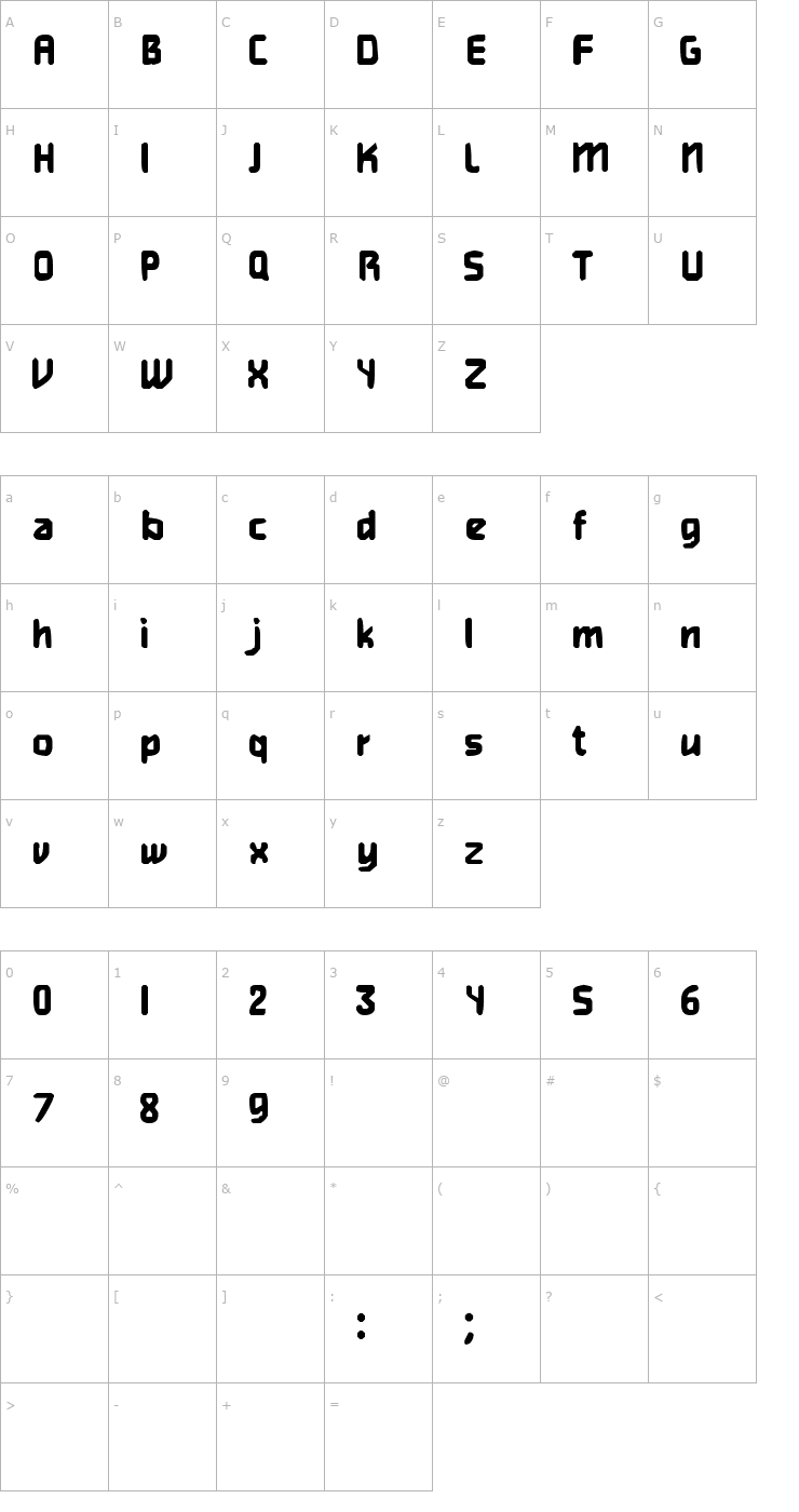 Character Map Heavy Weight Gamer Font