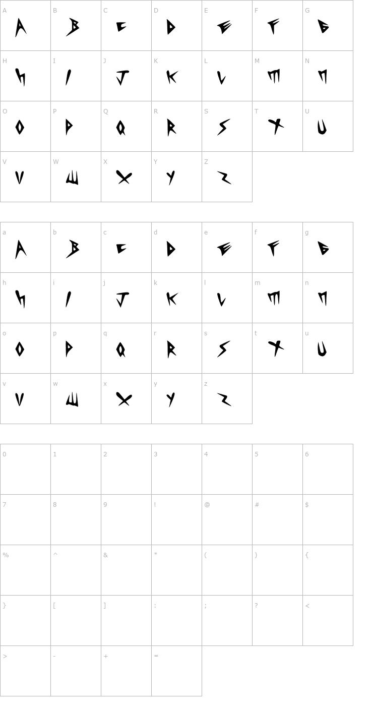 Character Map Heavycrist Font