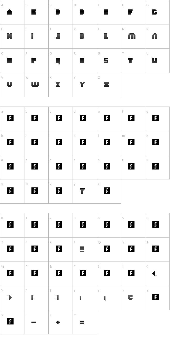 Character Map heavyLOUDedge_lineH Regular Font