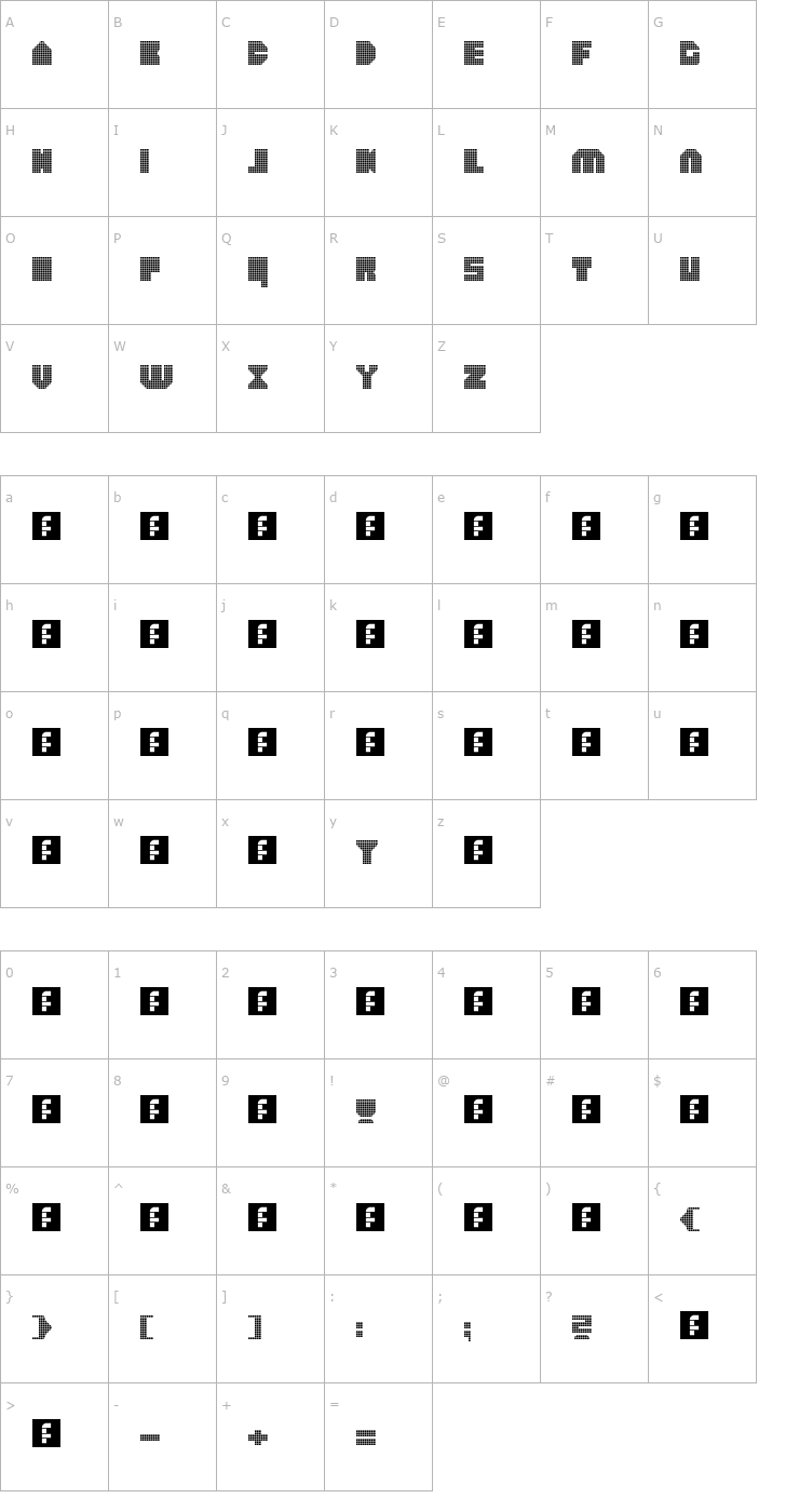 Character Map heavyLOUDedge_quad Regular Font