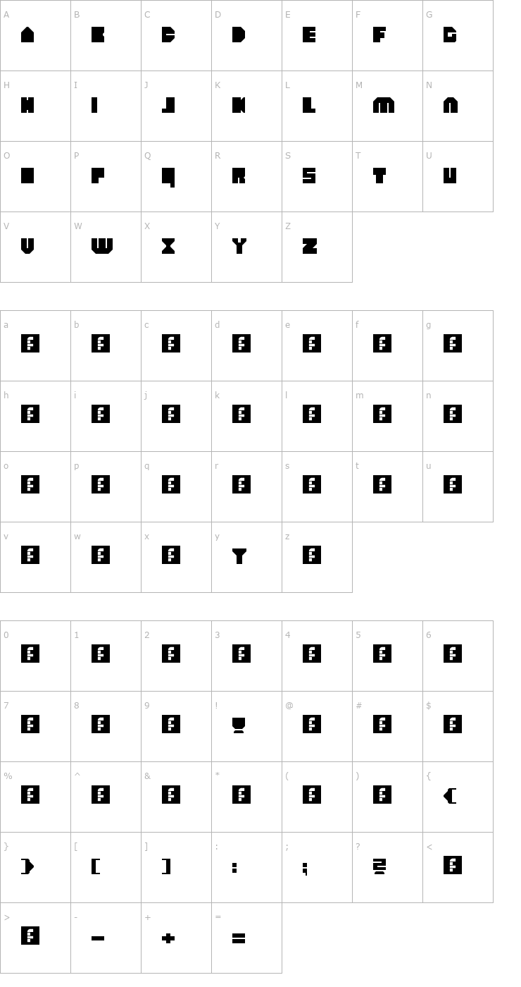 Character Map heavyLOUDedge Regular Font