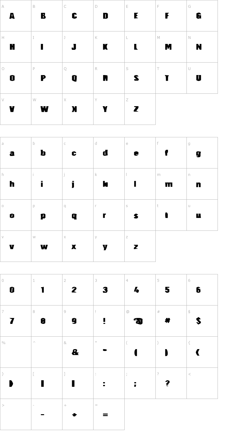 Character Map HectorBoldComposite Font