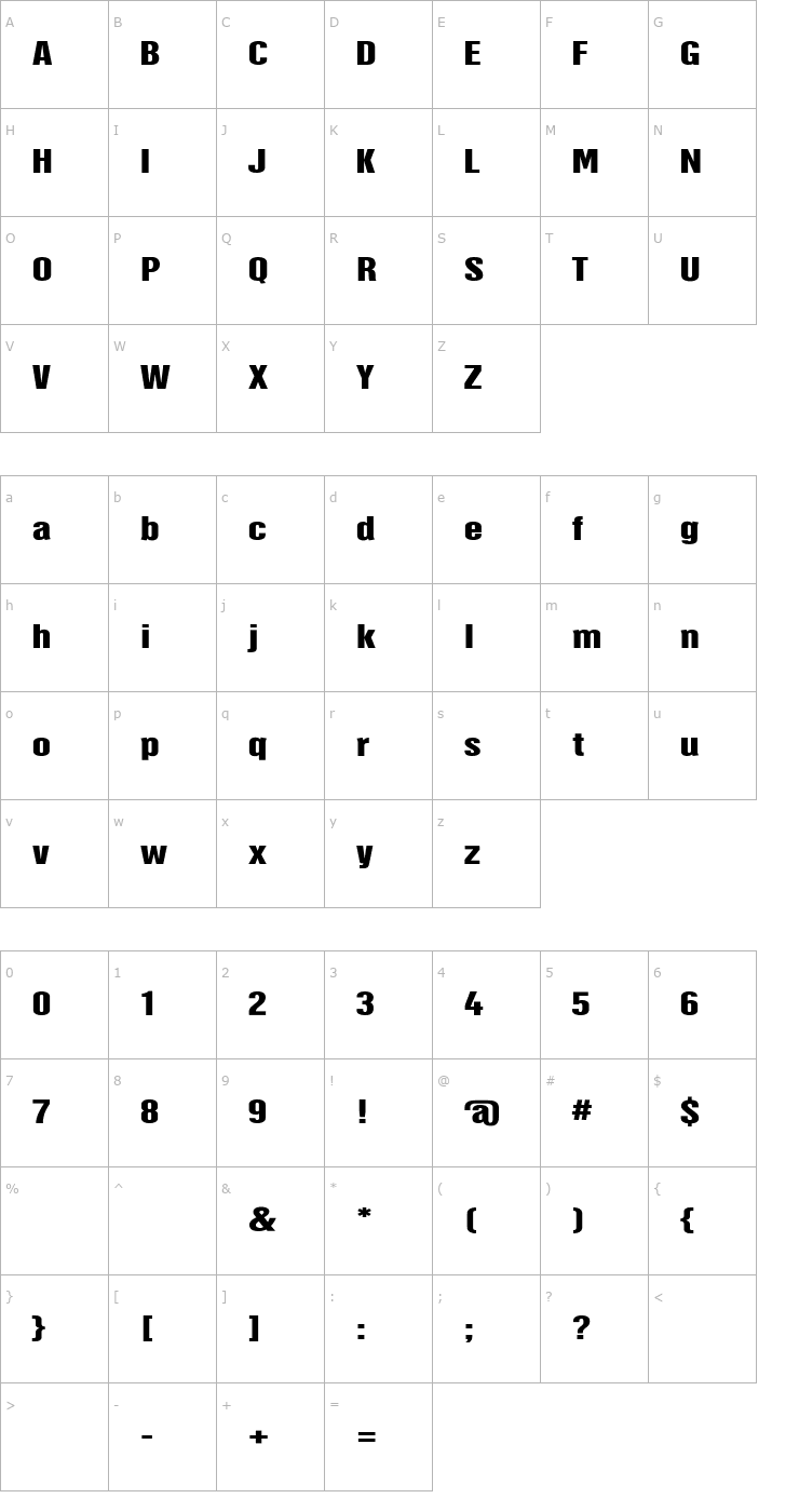 Character Map HectorExtended Font