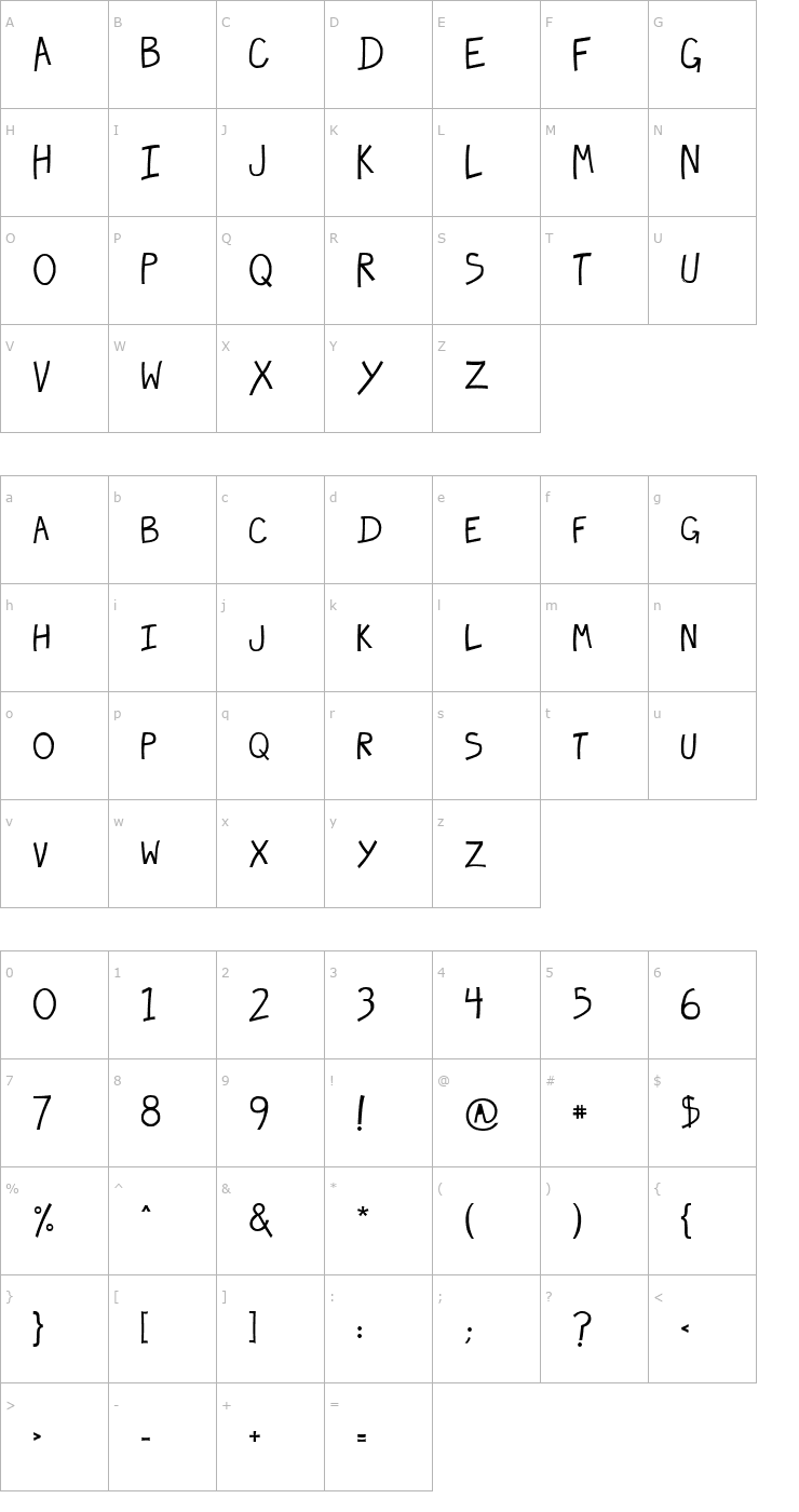 Character Map Hecubus Font