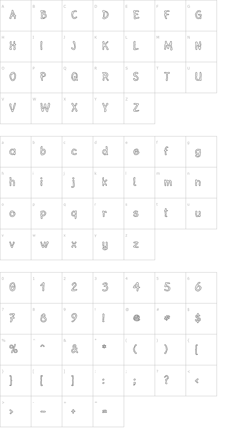 Character Map HeilVertica Font