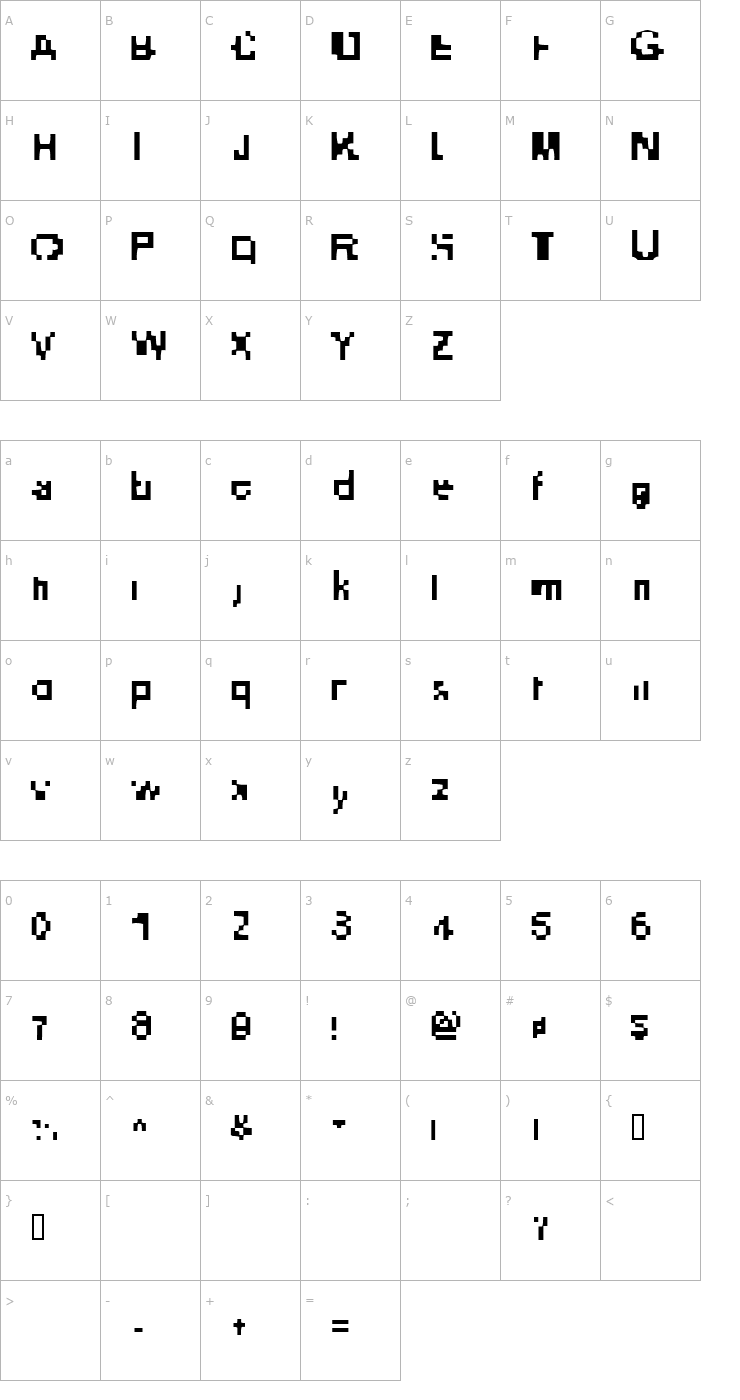 Character Map Heliosphere Font