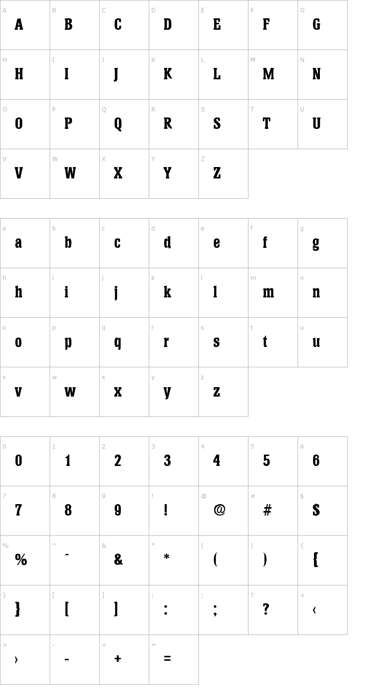 Character Map Helium-Bold Font