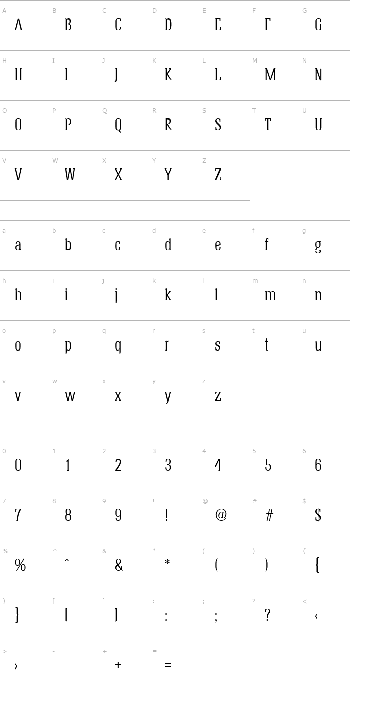 Character Map Helium-Regular Font
