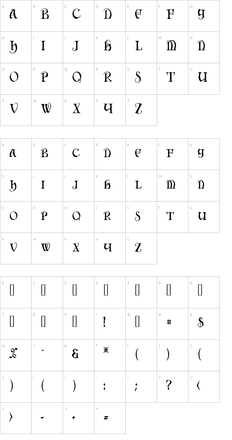 Character Map Hermia Font
