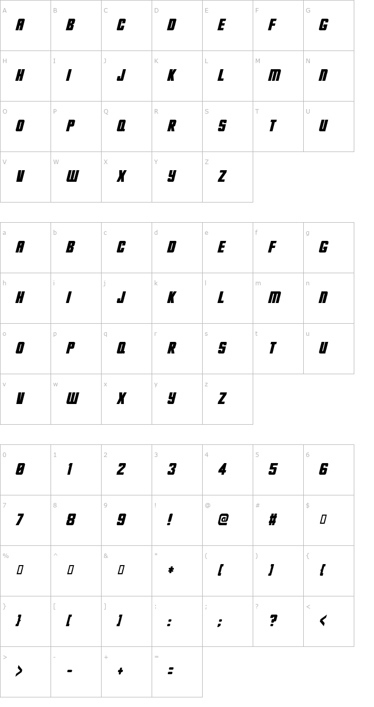 Character Map He's Dead Jim Font