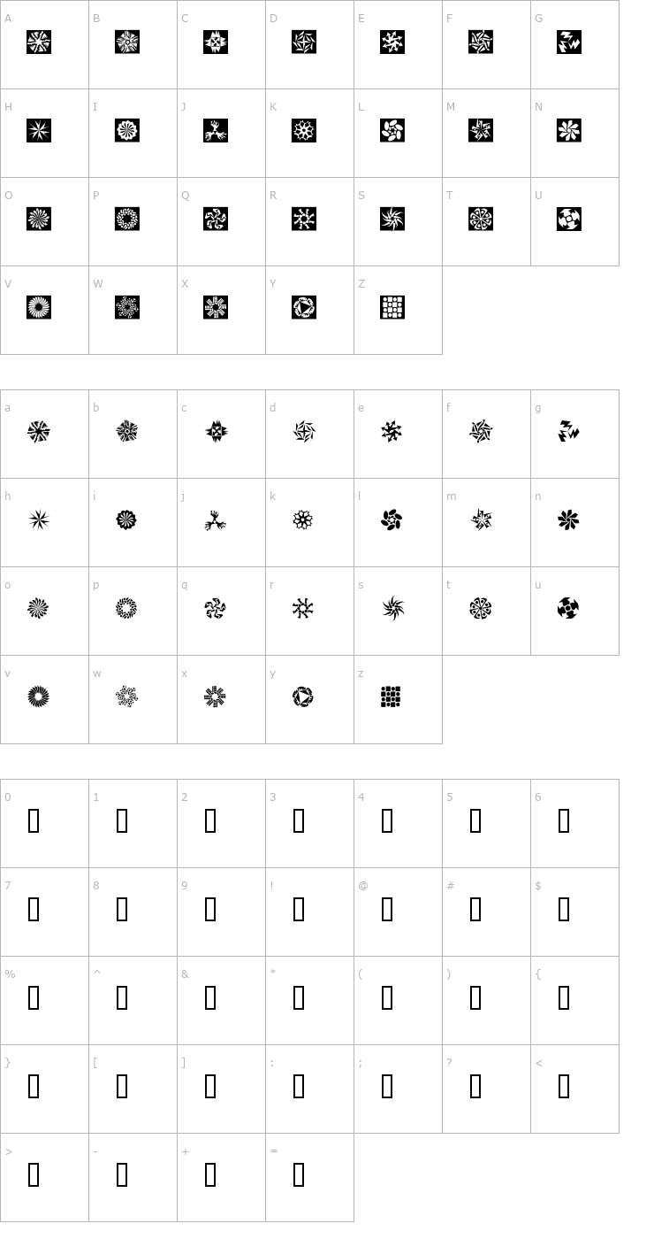 Character Map Hexstar Font
