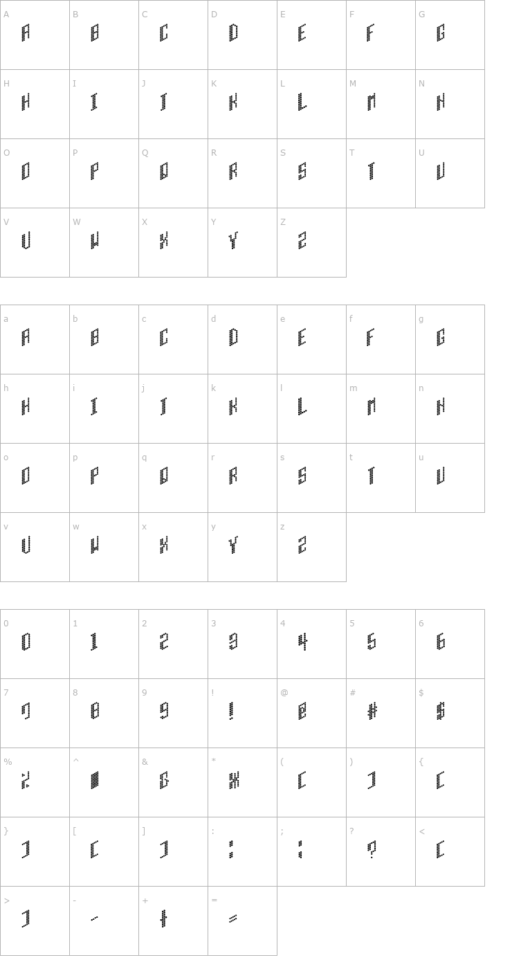 Character Map HIB Cell Font