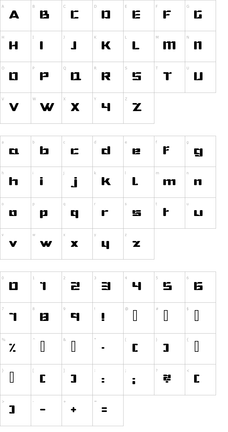 Character Map Hibernate Font