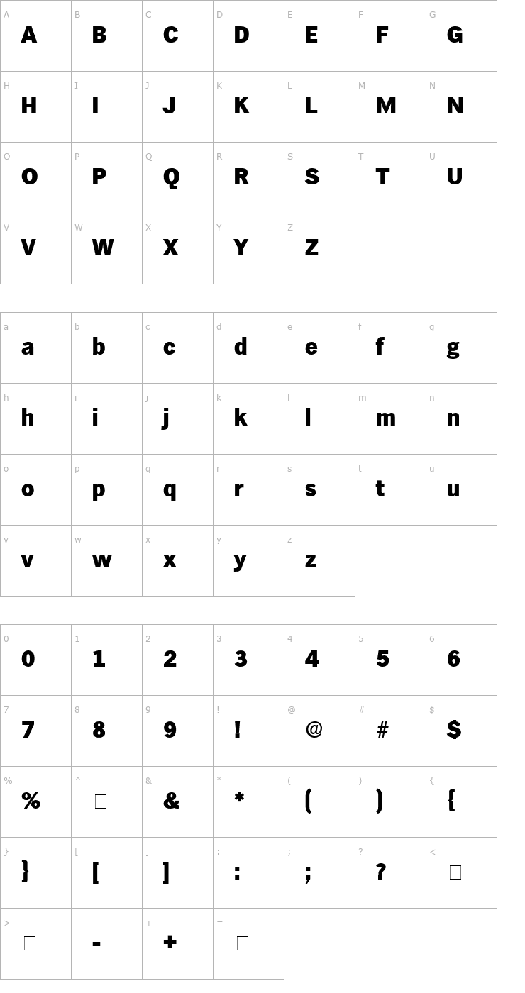 Character Map Hiero Display SSi Font