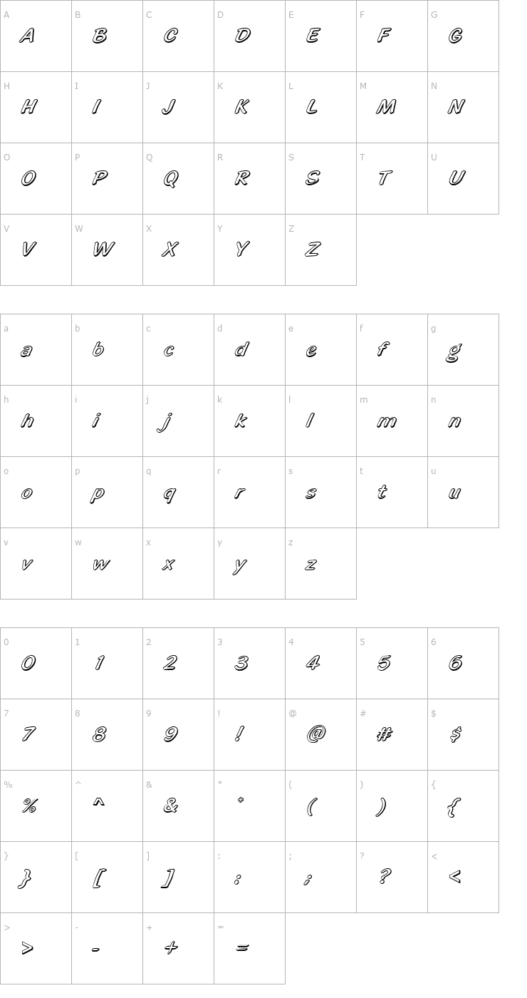 Character Map Highlight_Becker Font