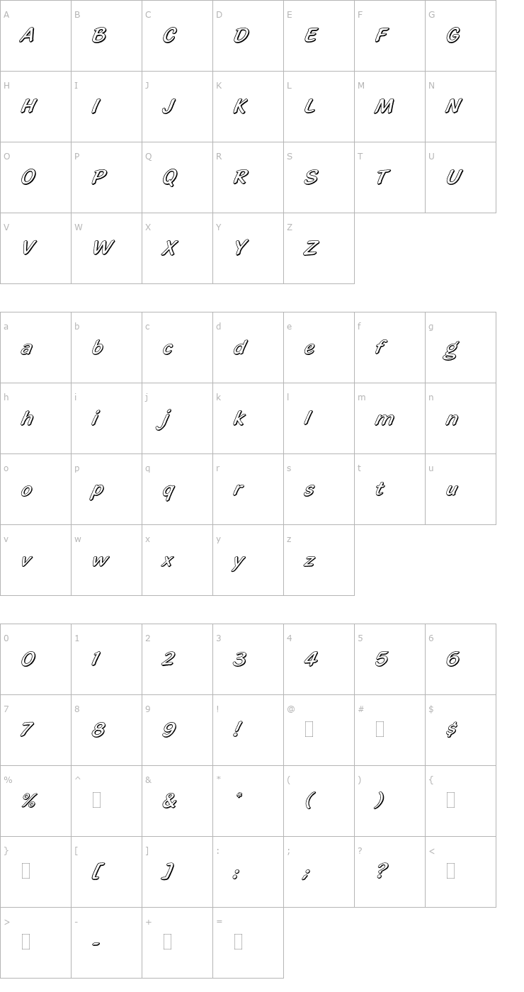 Character Map HighlightPlain Font