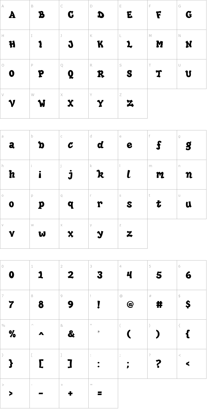 Character Map HipHopDemi Font