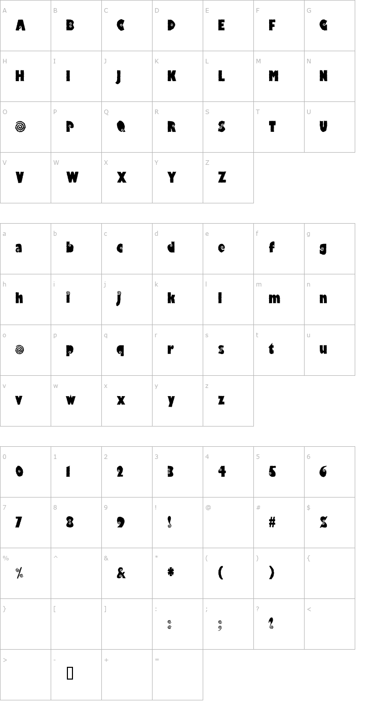 Character Map HippoCritic Font