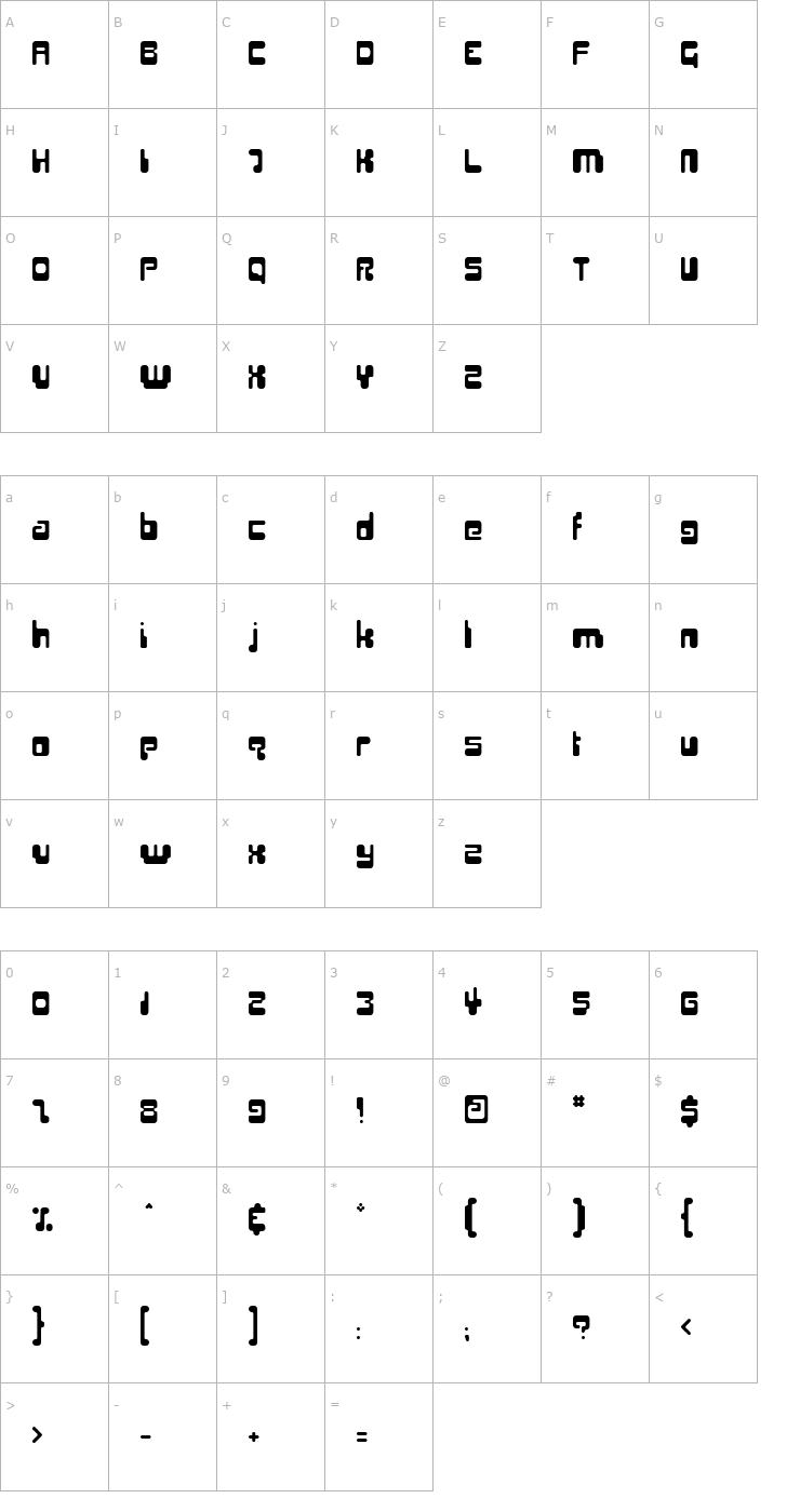 Character Map Hiro Font