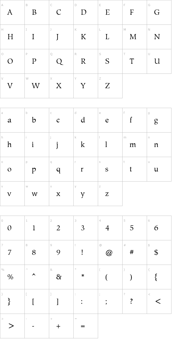 Character Map Hiroshige ATT Font