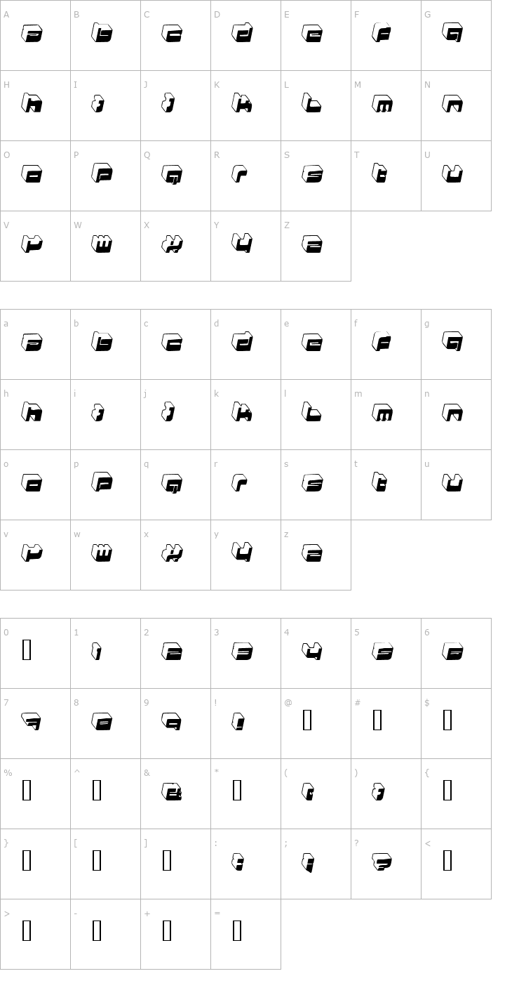 Character Map HKI Nightlife Font