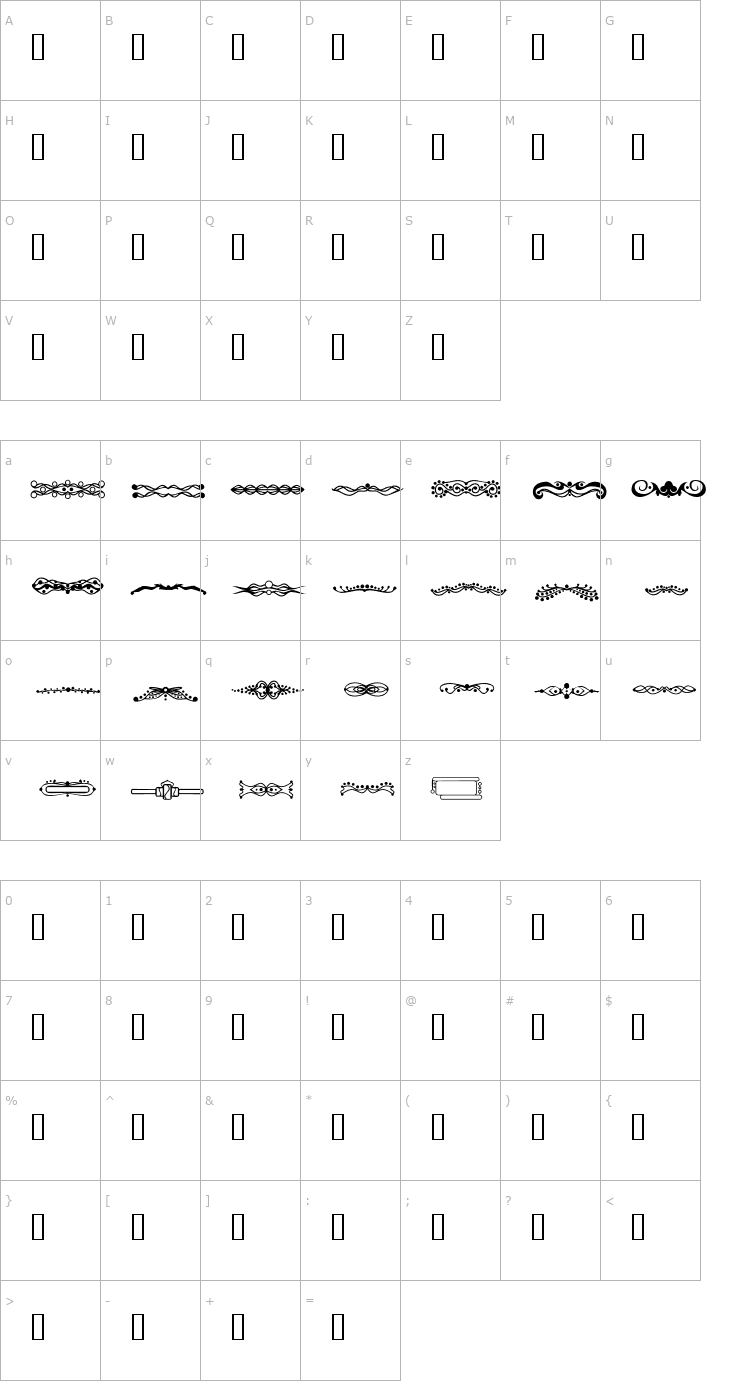 Character Map HMGFonts4 Font