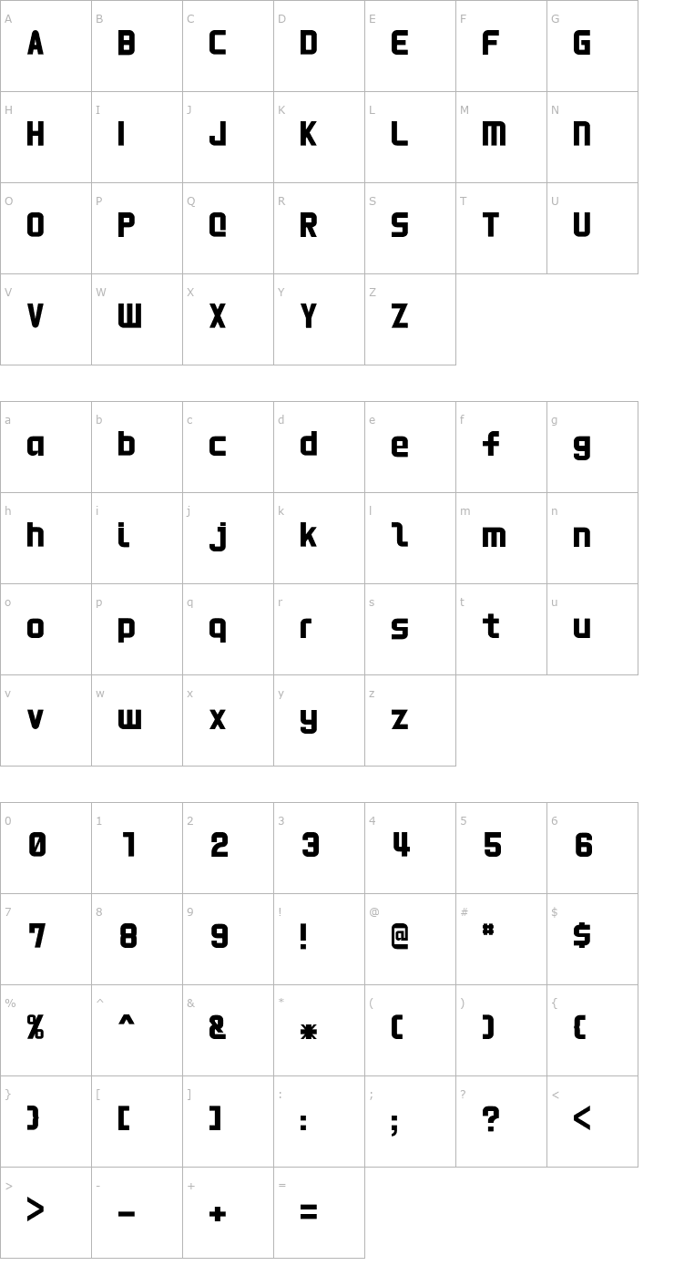 Character Map HNkani-Regular Font