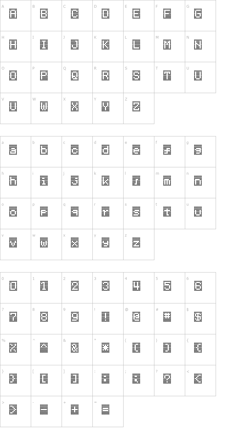 Character Map HNrumine Font