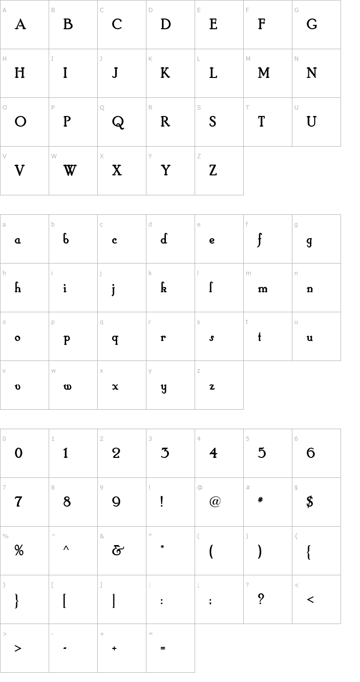 Character Map HobbyHorseNF Font