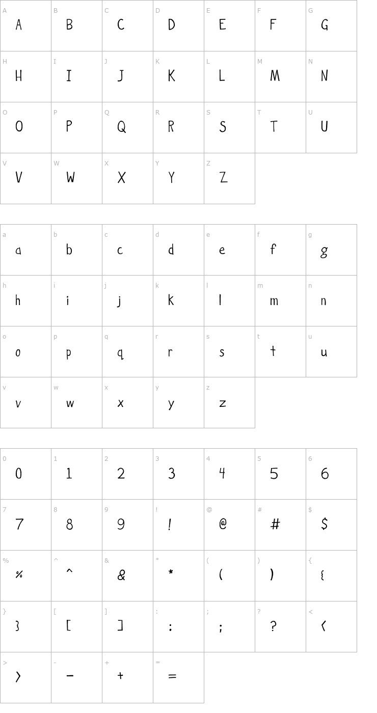 Character Map Hockey is Lif Font