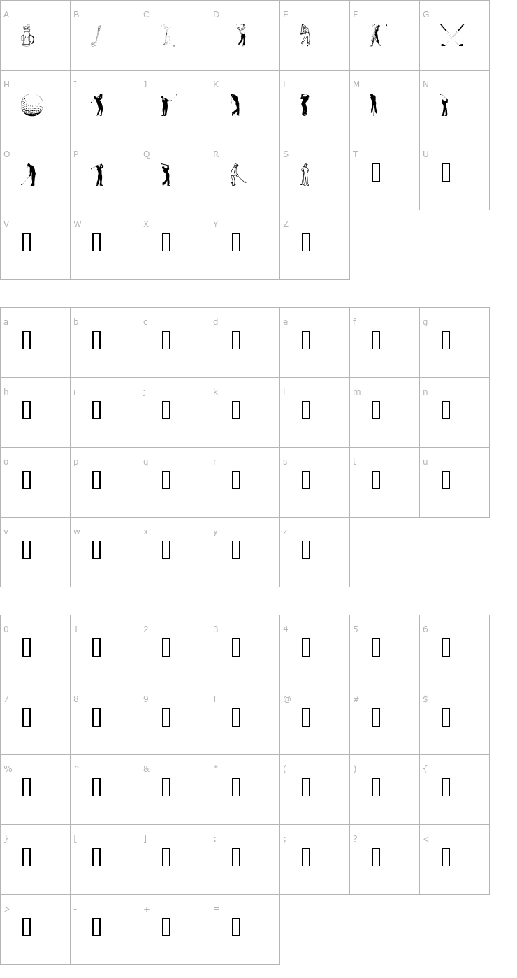 Character Map Hole in One Font