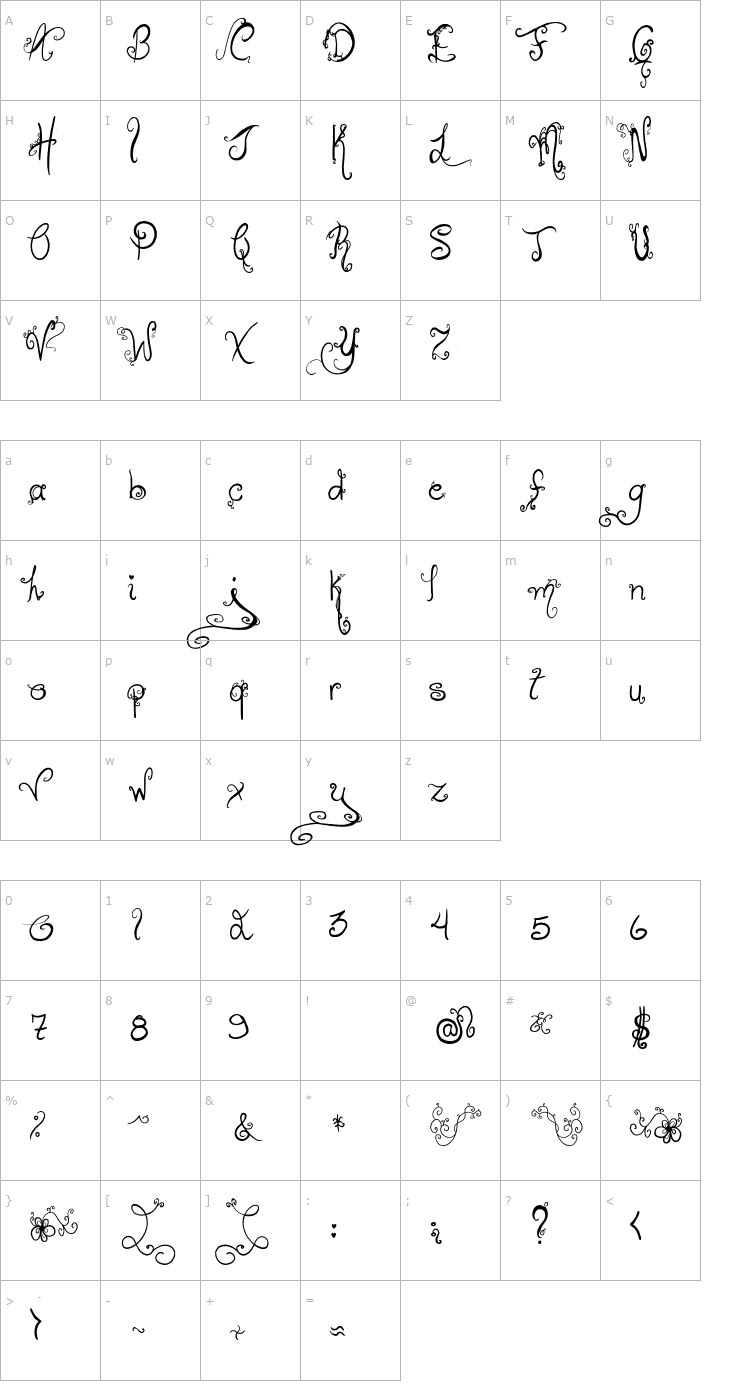 Character Map Holiday Home Font