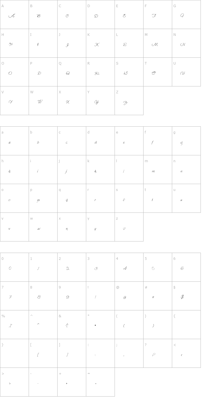 Character Map Holmes 001 Font