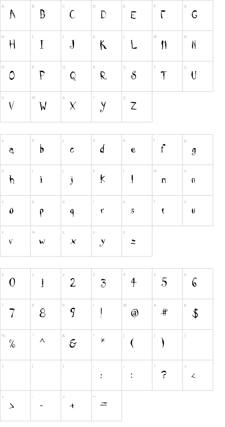 Character Map HolyCow OTF Font