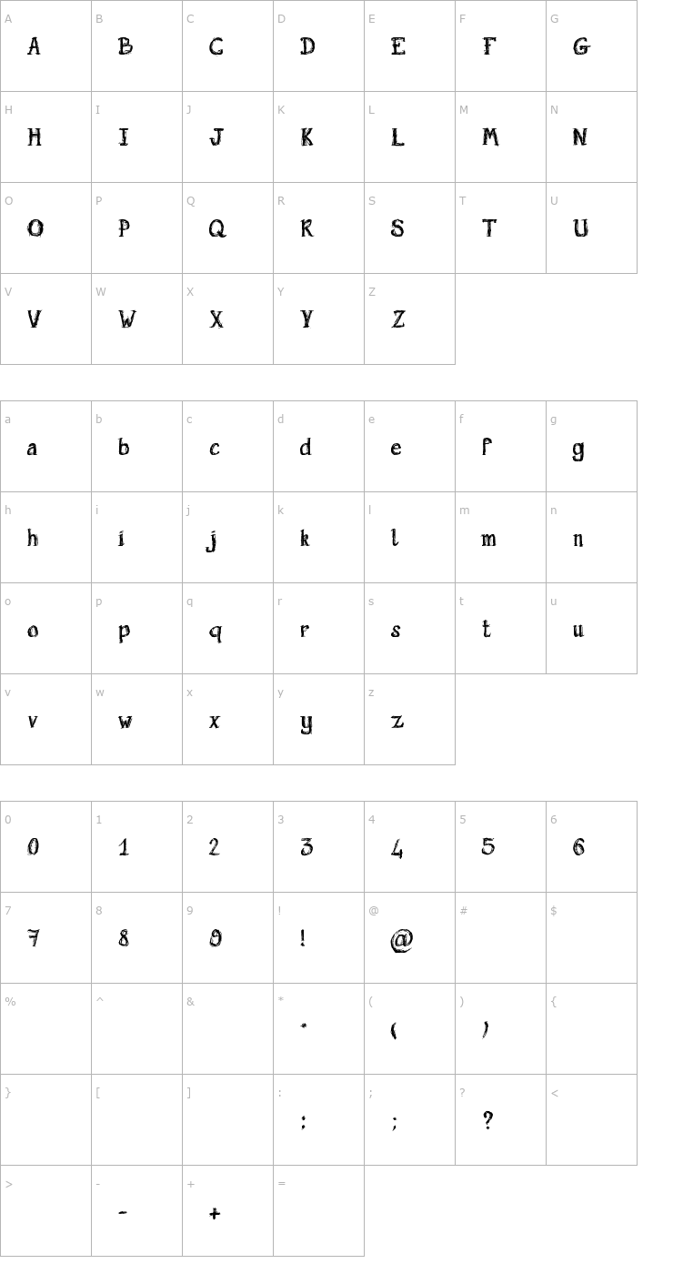 Character Map Holyrose Sale Font