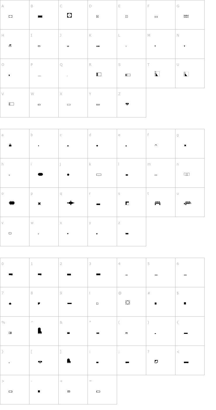 Character Map Home Planning Font