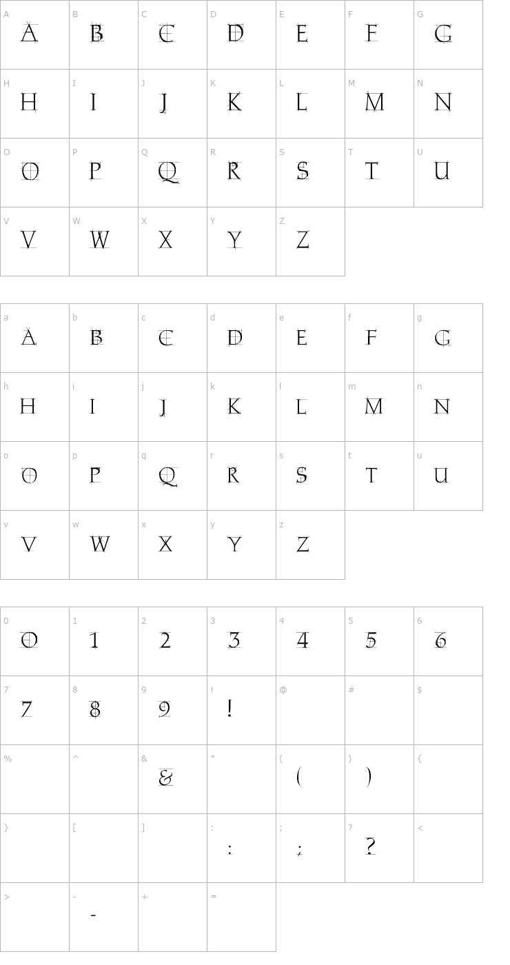 Character Map Home Remedy Font